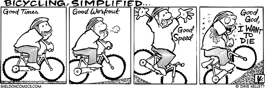 What is bicycling all about? - Sheldon® Comic Strip