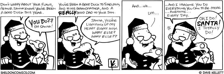 What does Santa tell Arthur? - Sheldon® Comic Strip