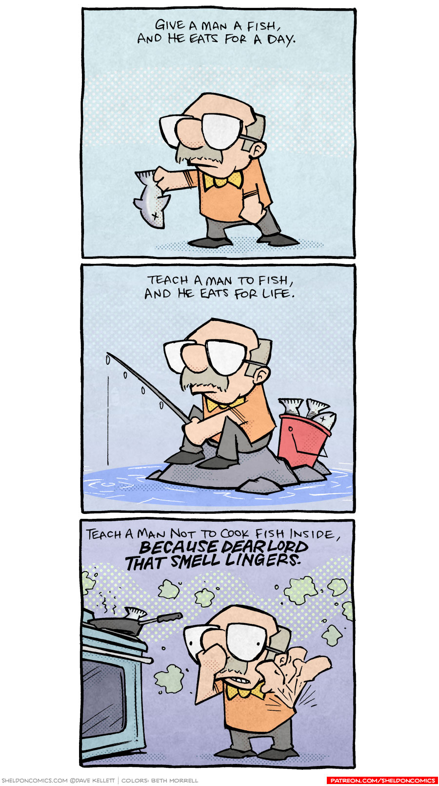 Teach a man to fish... - Sheldon® Comic Strip